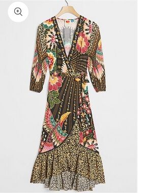 FARM Rio Amorina For Anthropologie Wrap Maxi Dress